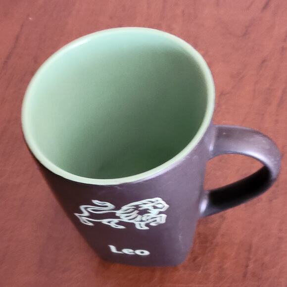 Fisher Stoneware Collectible Astrology Zodiac Mug Coffee Tea Leo Green Lion - Picture 4 of 7